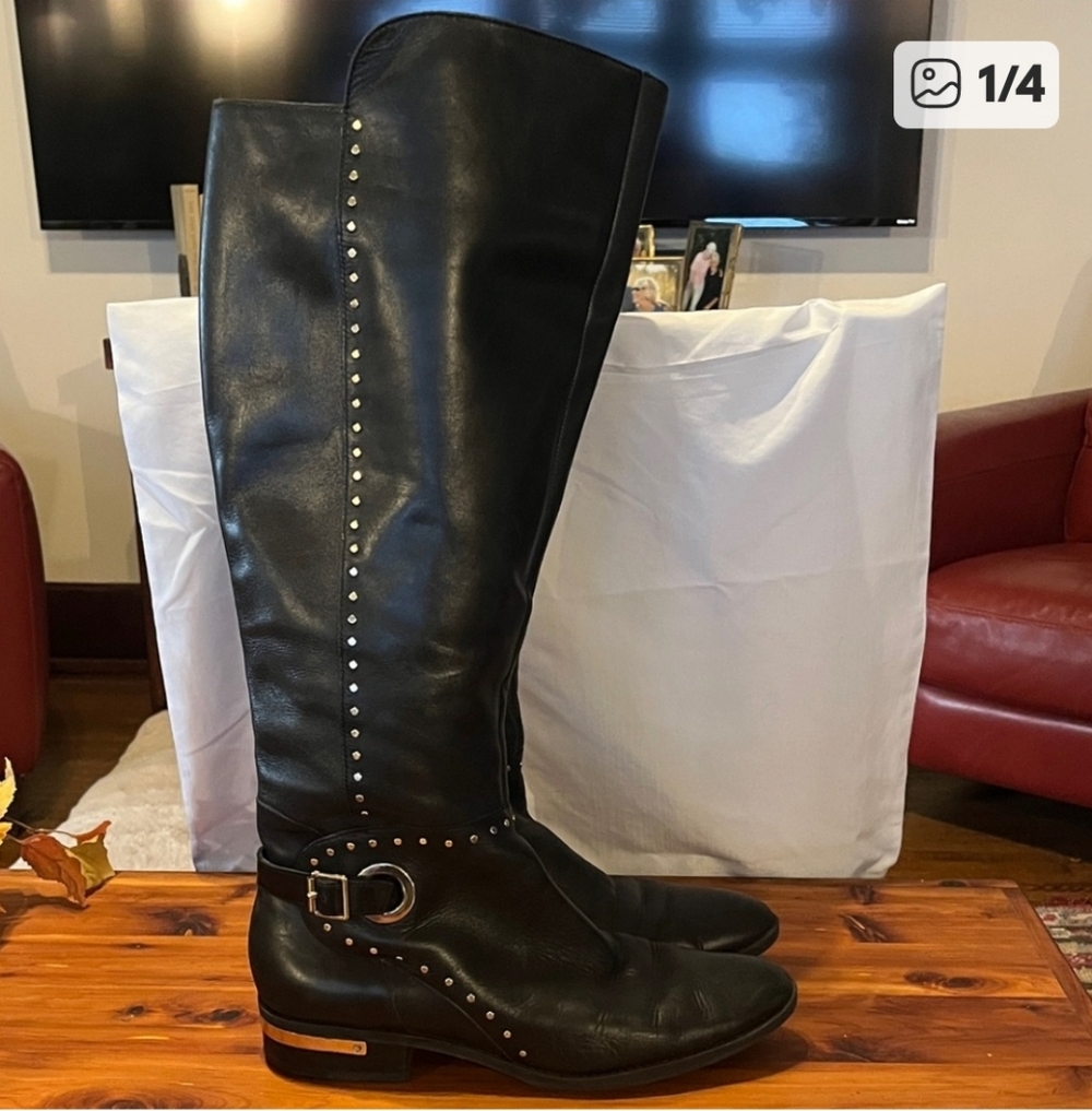 Vince Camuto Sleek Black Knee Boots